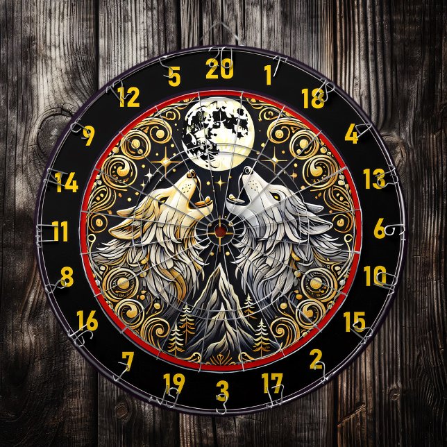 Cible De Fléchettes Howling Wolf Représente La Liberté Et Le Pouvoir S (Créateur téléchargé)