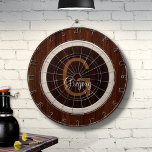 Cible De Fléchettes Huile de bois moderne Hickory brûlé et châtaignier<br><div class="desc">La Cible de flechettes moderne de teinte de bois brûlée Hickory et de châtaignes fait une grande activité familiale. Il s'agit d'un excellent ajout à votre salle de jeux ou à vos soirées. Personnalisez facilement ce design graphique avec votre Monogramme.</div>