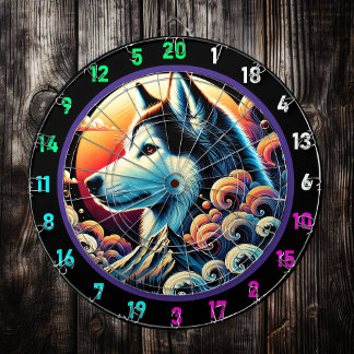 Cible De Fléchettes Husky Twilight Mountain Wall Design