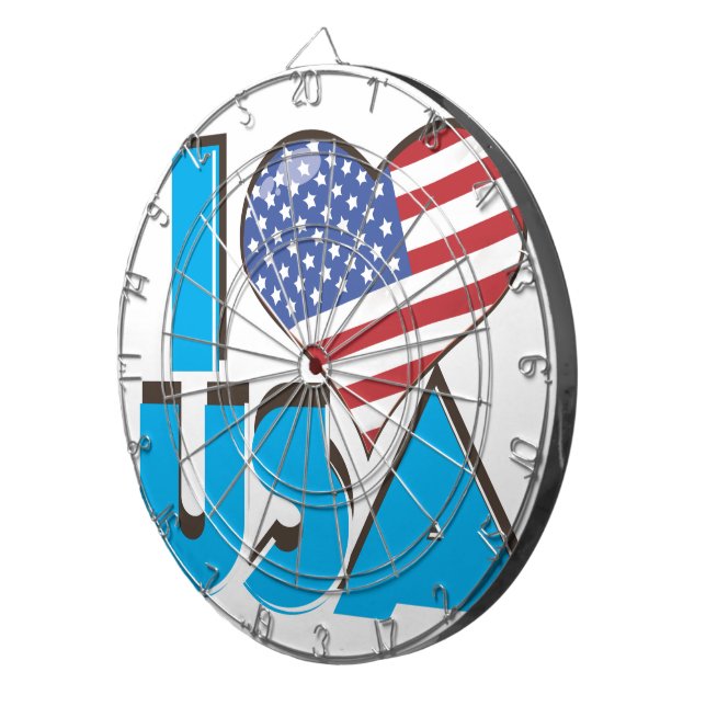 Cible De Fléchettes I Love USA Retro 80s (Devant droit)
