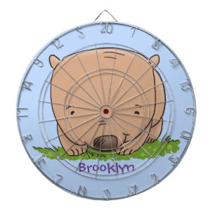 Cible De Fléchettes Illustration de bébé wombat mignon en style cartoo