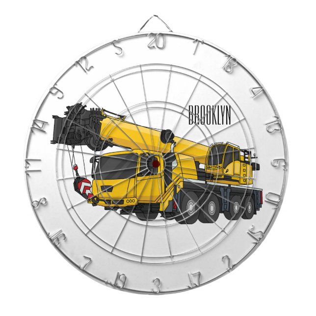 Cible De Fléchettes Illustration de camion de grue (Devant)