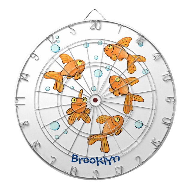 Cible De Fléchettes Illustration de caricature de poisson rouge orange (Devant)