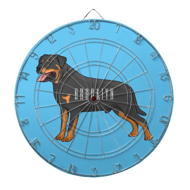 Cible De Fléchettes Illustration de chien Rottweiler (Devant)