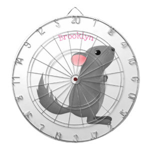 Cible De Fléchettes Illustration de chinchilla gris mignon