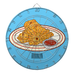 Cible De Fléchettes Illustration de dessin animé sur le poulet frit