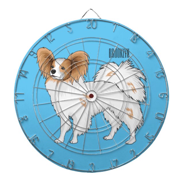 Cible De Fléchettes Illustration de dessin pour chien de Papillon (Devant)