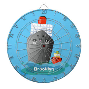 Cible De Fléchettes Illustration de la caricature de remorqueur de paq