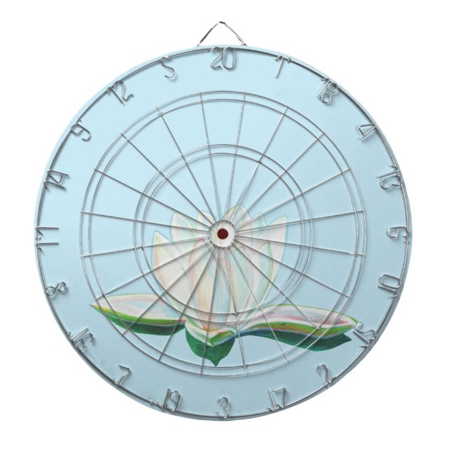 Cible De Fléchettes Illustration de la fleur de lotus blanc (Devant)