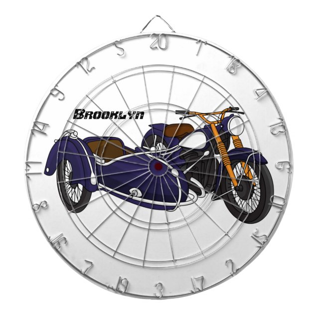 Cible De Fléchettes Illustration de moto pourpre Sidecar (Devant)