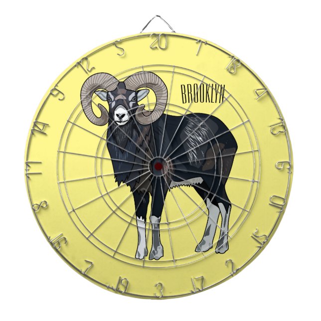 Cible De Fléchettes Illustration de mouflon, mouton (Devant)