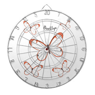 Cible De Fléchettes Illustration de papillon en verre