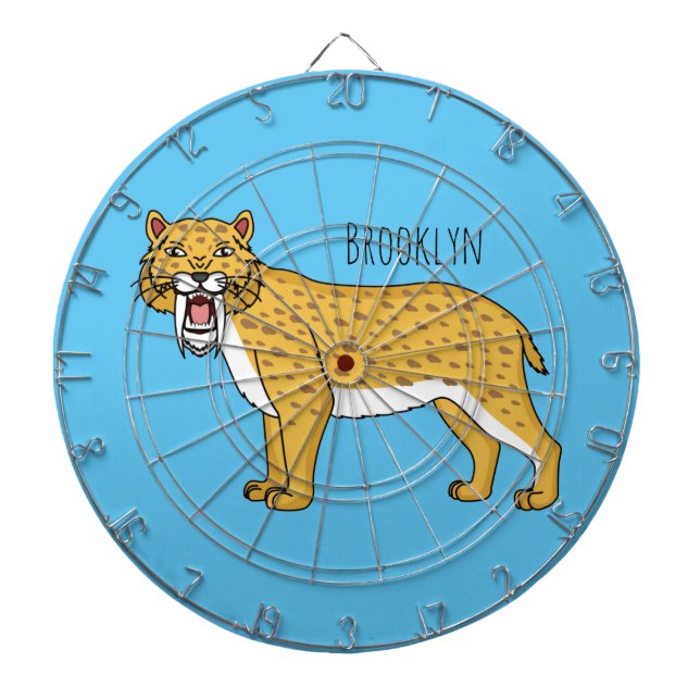 Cible De Fléchettes Illustration de tigre à dents de sabre (Devant)