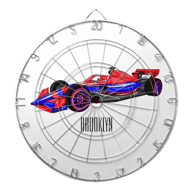 Cible De Fléchettes Illustration de voiture de course professionnelle (Devant)