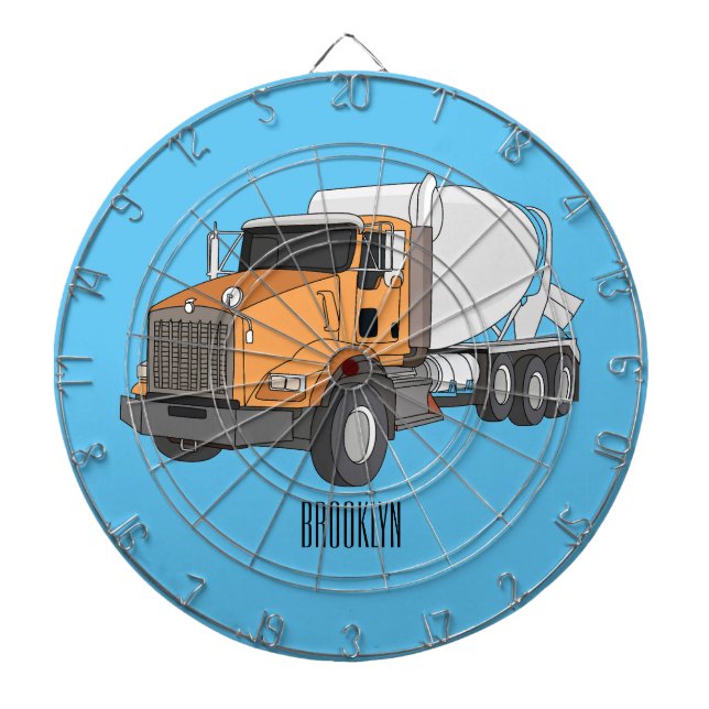 Cible De Fléchettes Illustration du camion de mélange de béton (Devant)
