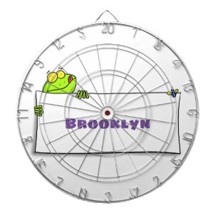 Cible De Fléchettes Illustration du panneau de grenouille verte mignon