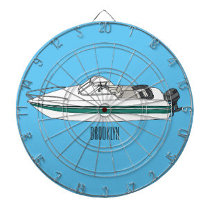 Cible De Fléchettes Illustration d'un bateau à moteur