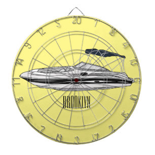 Cible De Fléchettes Illustration d'un bateau à moteur