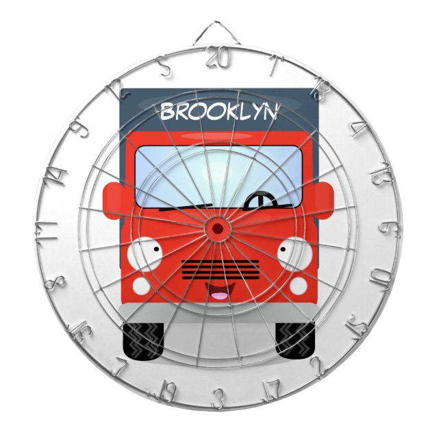 Cible De Fléchettes Illustration d'un camion kawaii rouge mou (Devant)