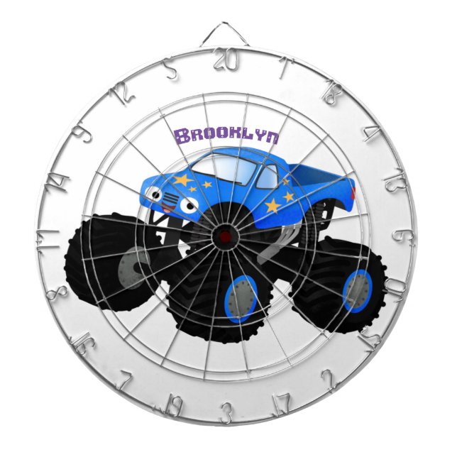 Cible De Fléchettes Illustration d'un camion monstre bleu mou (Devant)