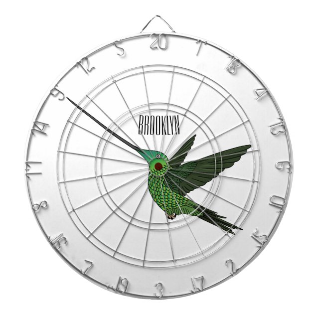 Cible De Fléchettes Illustration d'un colibri à bec épée (Devant)