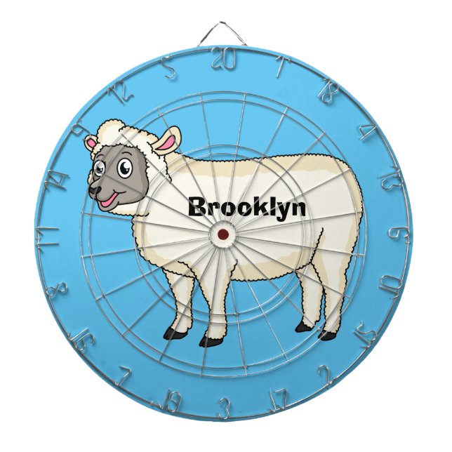 Cible De Fléchettes Illustration d'un mouton joyeux (Devant)