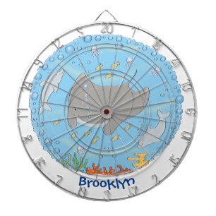 Cible De Fléchettes Illustration d'une mignonne raie manta et de bulle