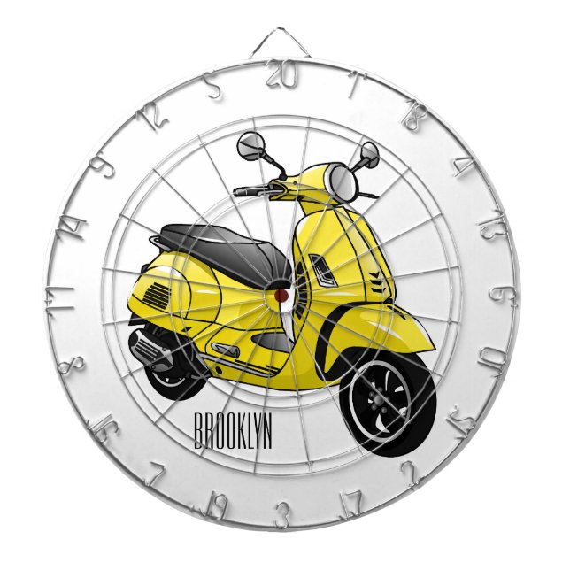 Cible De Fléchettes Illustration d'une moto cyclable (Devant)