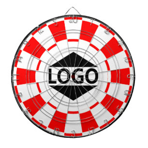 Cible De Fléchettes Image de logo personnalisée moderne en rouge et bl