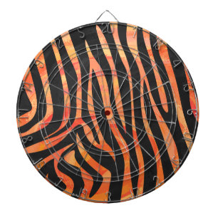 Cible De Fléchettes Impression noire et orange Zebra