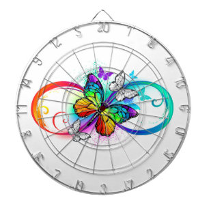Cible De Fléchettes Infini lumineux avec papillon arc-en-ciel