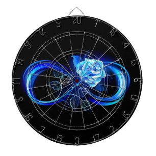 Cible De Fléchettes Infini lumineux avec rose bleue