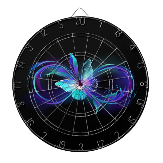 Cible De Fléchettes Infinité brillante avec papillon magique (Devant)
