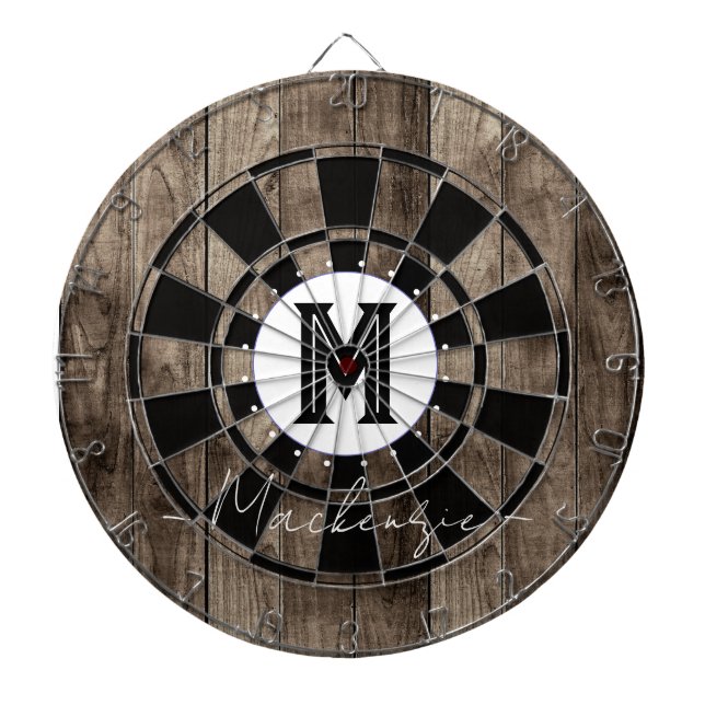 Cible De Fléchettes Initial Family Name Monogram Dart Board (Devant)