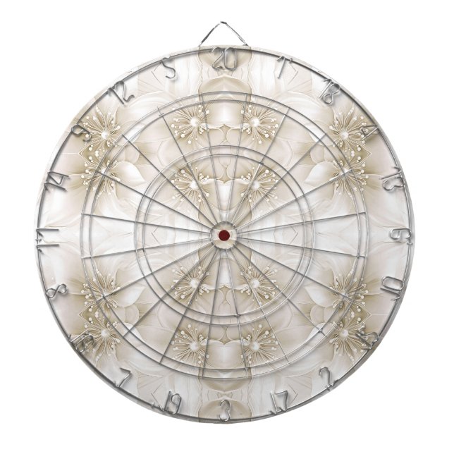 Cible De Fléchettes Ivory White Flowers Dartboard (Devant)