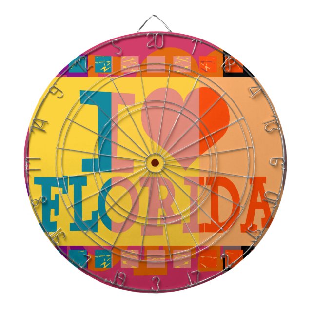 Cible De Fléchettes J'aime Floride - Pop art (Devant)