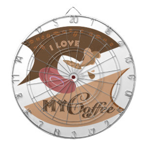 Cible De Fléchettes J'aime mon café Retro Java