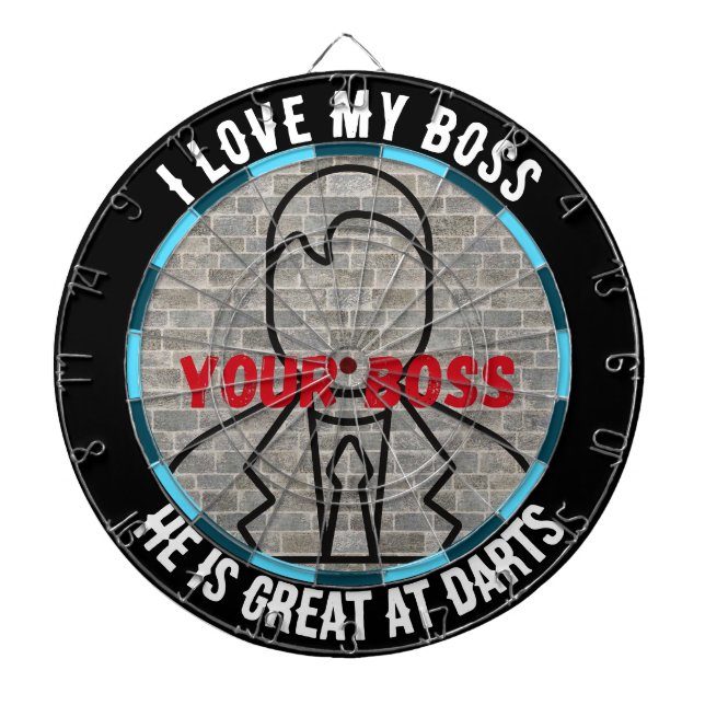 Cible De Fléchettes J'aime mon patron fléchettes jeu amusant stress so (Devant)
