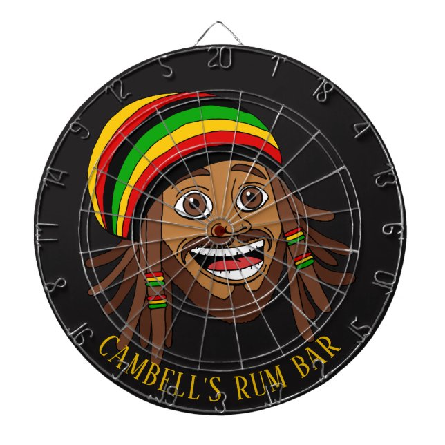 Cible De Fléchettes Jamaican Rasta Man Caribbean Sports Bar (Devant)