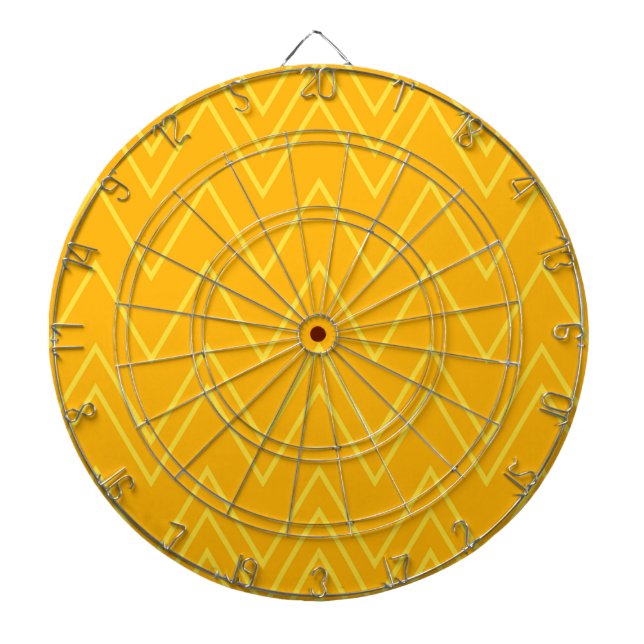 Cible De Fléchettes Jaune, cool, tendance, moderne, motif de zigzag ur (Devant)