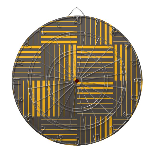 Cible De Fléchettes Jaune, cool, unique, tendance, lignes modernes (Devant)
