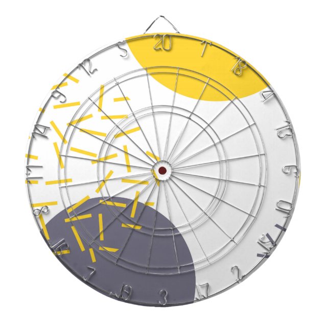 Cible De Fléchettes Jaunissez, refroidissez, art géométrique moderne (Devant)