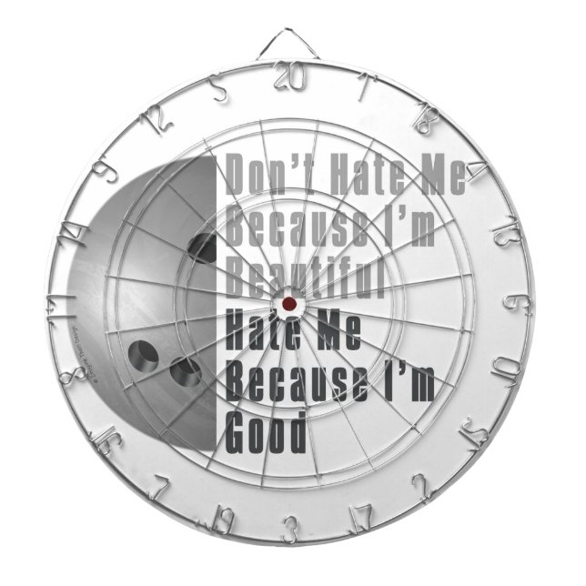 Cible De Fléchettes Je Suis Beau Je Suis Bon Bowling Grey (Devant)