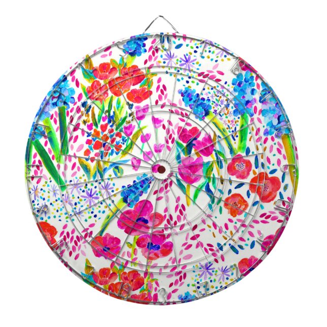 Cible De Fléchettes Joli carnet de chèques motif de fleurs d'aquarelle (Devant)