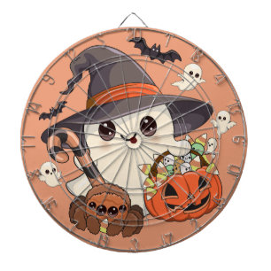 Cible De Fléchettes Joli fantôme de Halloween de style Kawaii