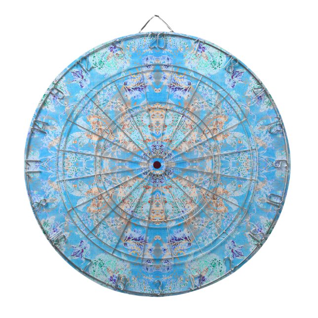 Cible De Fléchettes Joli floral pastel bleu (Devant)