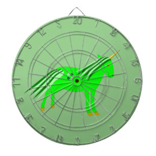 Cible De Fléchettes Joli licorne vert et or irlandais