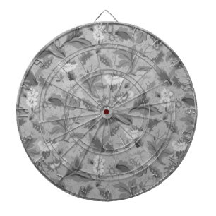 Cible De Fléchettes Joli motif floral gris
