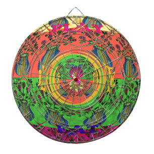 Cible De Fléchettes Joli, Nice & Charmant Motif Floral Impression Arti