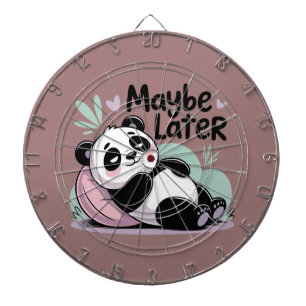 Cible De Fléchettes Joli Panda Paresseux – “Peut-être plus tard” Panda